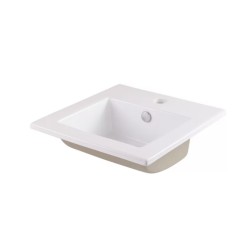 Inbouwwastafel, keramiek, 42 ​​x 42 cm, wit